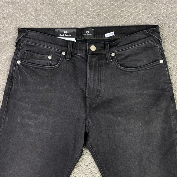 NWT Paul Smith Tapered Fit Black Organic Stretch Jeans Men's 30 Measure 32 x 31 - Picture 5 of 16